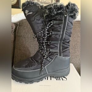 Dream Pairs Black Winter Boots Zip Up and Lace Up Waterproof
